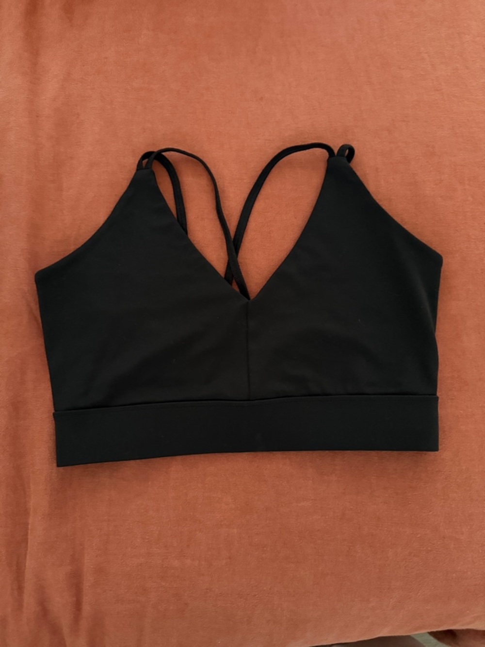 girlfriend collective Black Double-Strap V-Neck Sports Bra